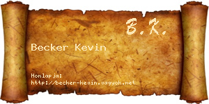 Becker Kevin névjegykártya